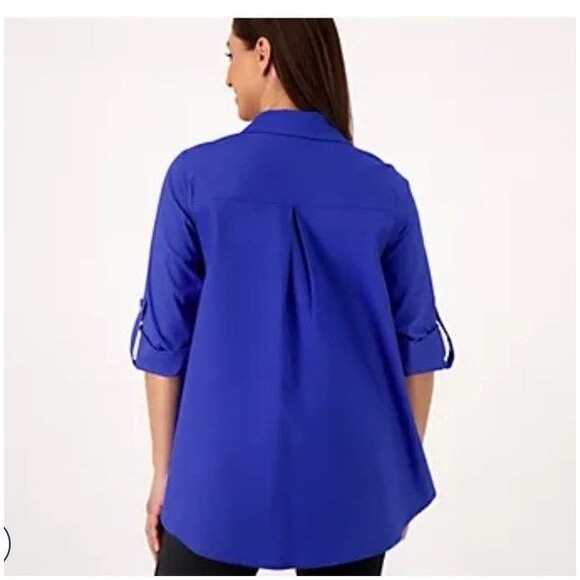 Attitudes by Renee Curved Hem Button Down M - Picture 11 of 14